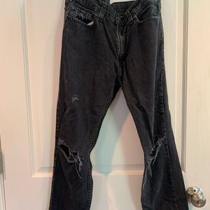 Hollister Distressed Black Skinny Jeans 32x32